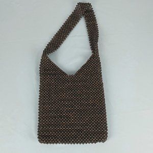 Malees Wood Bead Shoulder Bag Dark Brown